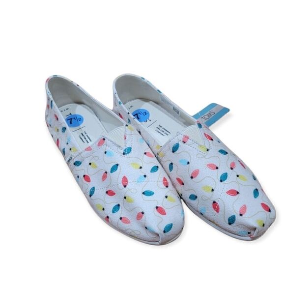 Toms Shoes Flat Christmas Lights Slip On - Picture 1 of 3